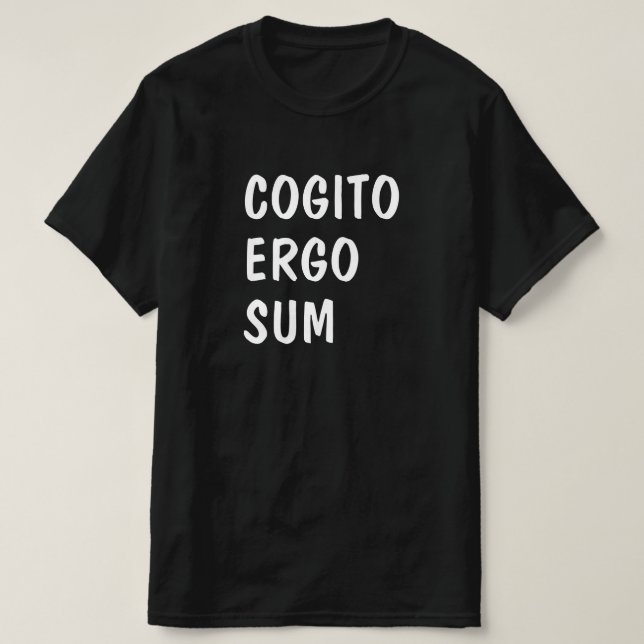 Camiseta Penso, portanto, que estou em latim: Cogito Ergo S (Frente do Design)