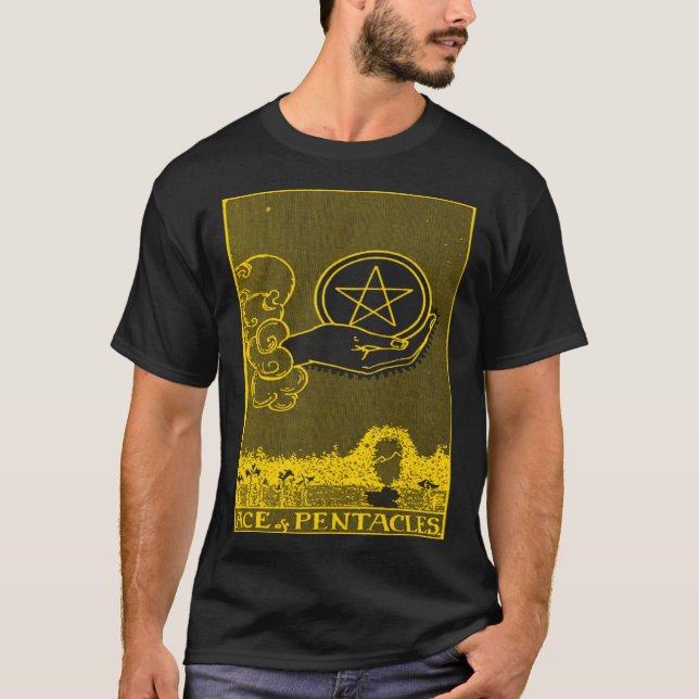 CAMISETA PENTÁCULOS DE CARTÃO DE VINTAGEM (Frente)