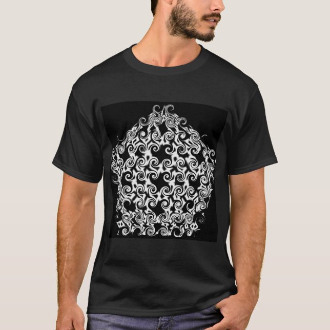 Camiseta Pentágono Branco em Preto (Frente)