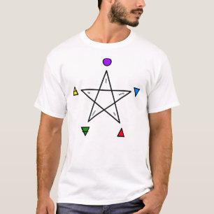 Camiseta Pentagrama com cinco elementos (Wicca)
