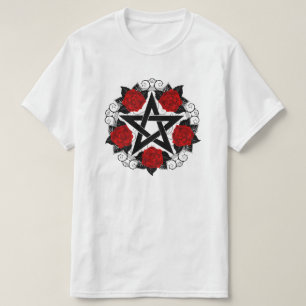 Camiseta Pentagrama com Rosas vermelhas