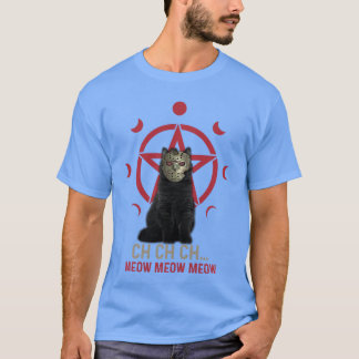 Camiseta Pentagrama de Gato Assustador Terror Party de Hall
