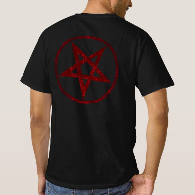 Camiseta Pentagrama do diabo vermelho (Verso)