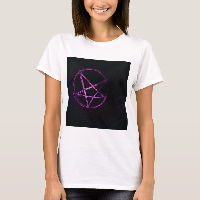 Camiseta pentagrama roxo (Frente)