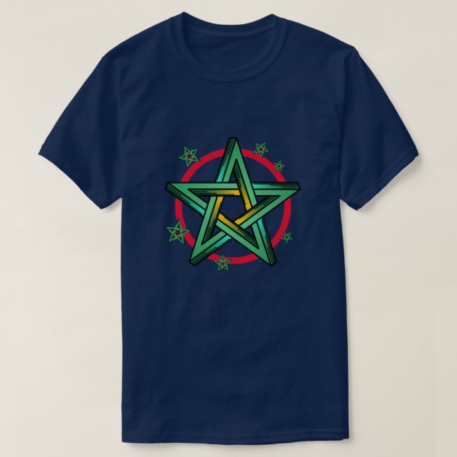 CAMISETA PENTAGRAMA VERDE PERSONALIZÁVEL (Frente do Design)