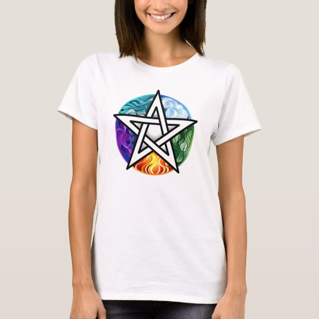 Camiseta pentagrama wiccano (Frente)