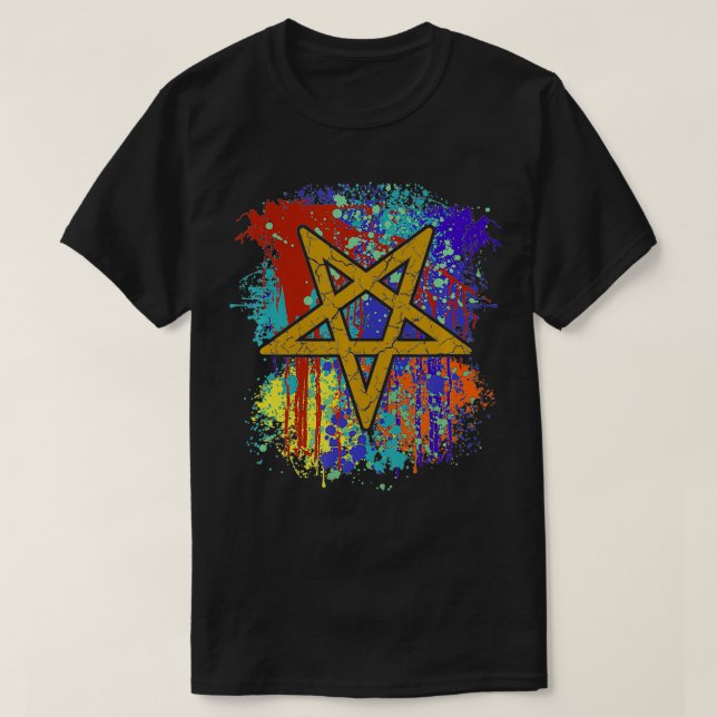 Camiseta Pentagramas, Designs e presentes satânicos Devilit (Frente do Design)
