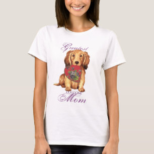 Camiseta Penteado Dachshund Heart Mãe
