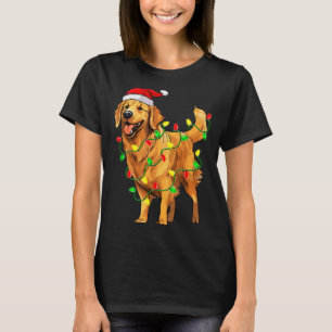Camiseta Penteado de Natal do Retriever Dourado com Chapéu