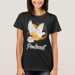 Camiseta Pentecost Doves Língua Fogo Flame Espírito Santo