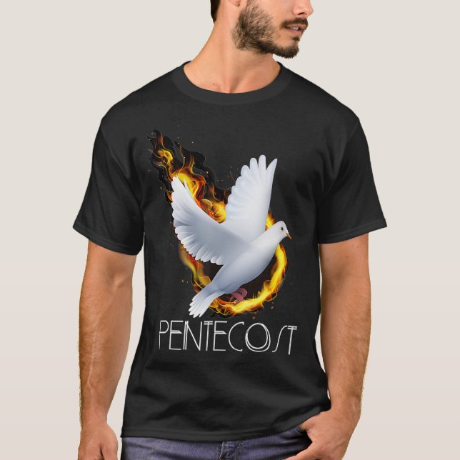 Camiseta Pentecostes Dóvora Língua de Chama Atos Santa Sp (Frente)