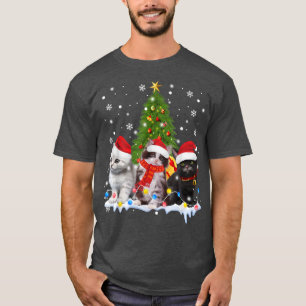 Camiseta Pentes De Gato De Casamento De Árvore De Natal De