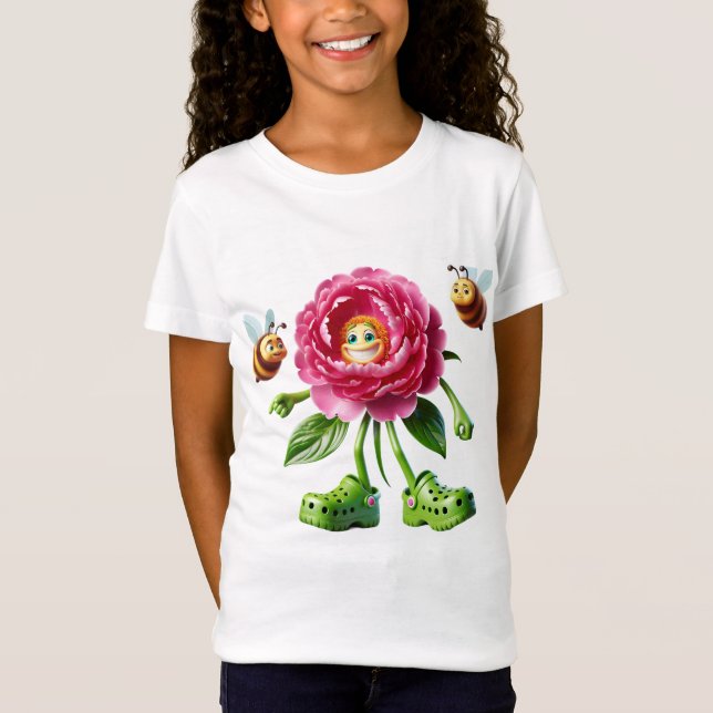 Camiseta Peonia e Abelhas (Frente)