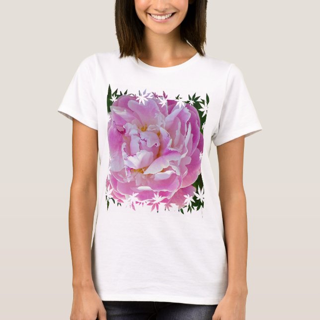 Camiseta Peônia rosa (Frente)