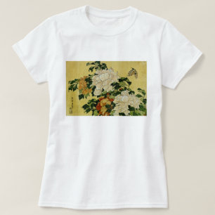 Camiseta Peônias e borboleta