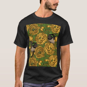 Camiseta Peônias e wrenes