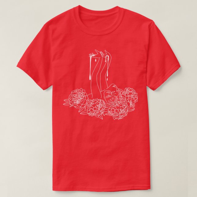 Camiseta Peonias Sangrentas (Frente do Design)