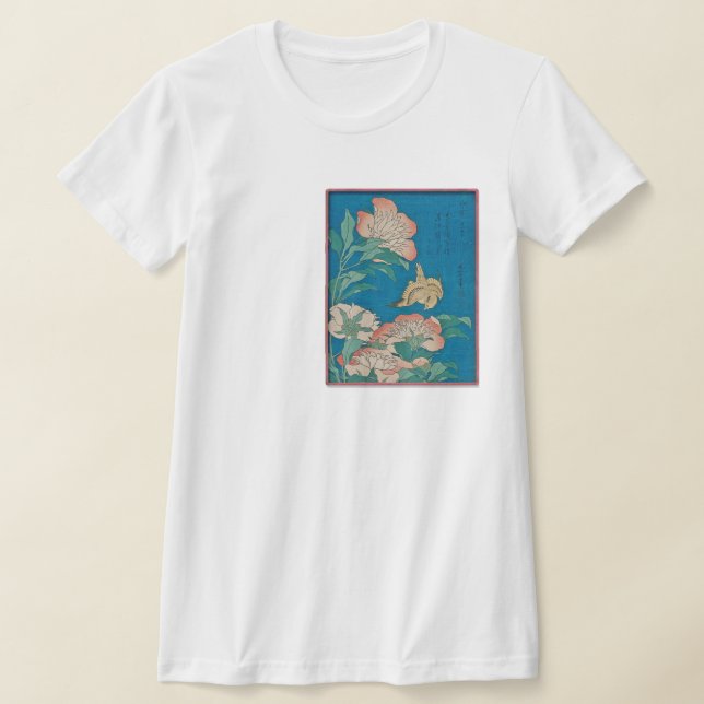 Camiseta Peonies & Canary by Hokusai t-shirt (Postura )