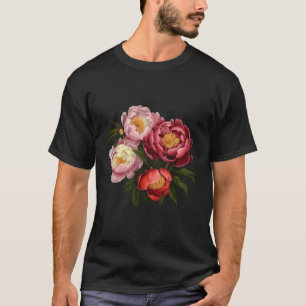 Camiseta Peony Flower Floral Buquê Flor Flor Flor