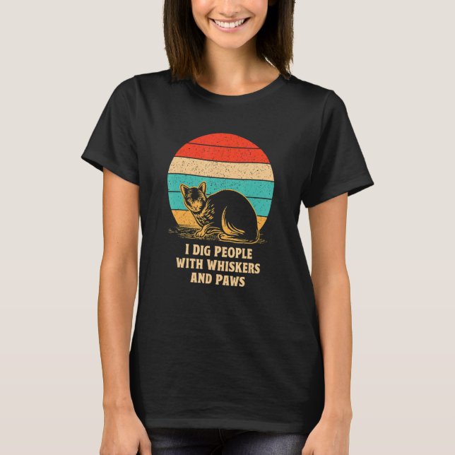 Camiseta People with Whiskers and Paws Cat  Friends Kitten  (Frente)