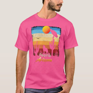 Camiseta Péoria Arizona AZ Pôr do sol Coyote Abutre Cacto D