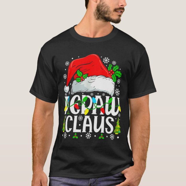 Camiseta Pepaw Claus Funny Christmas Family Matching  (Frente)