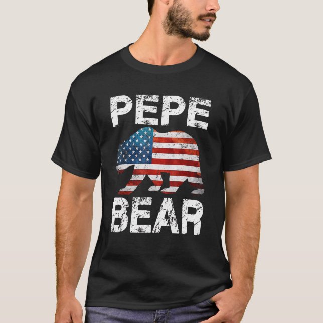 Camiseta Pepe Urso Patriótico Sinalizador Que Corresponde À (Frente)