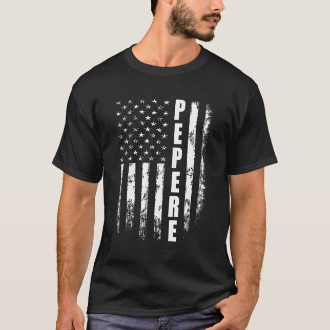 Camiseta Pepere America Flag For Padre Day (Frente)