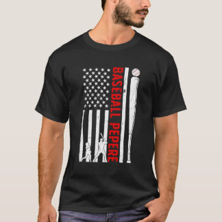 Camiseta Peperes De Beisebol Nos Eua Flag Pepere De Uma Jog