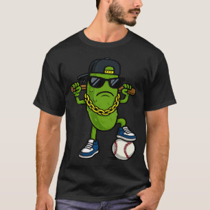 Camiseta Pepino Engraçado de Óculos de Sol Beisebol Amor