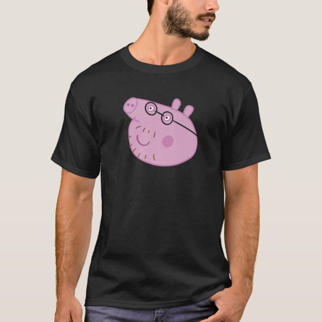 Camiseta Peppa Pig Happy Daddy Pig Big Face Premium  (Frente)