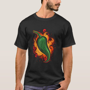 Camiseta Pepper Verde, Comida picante, lança fogo no México