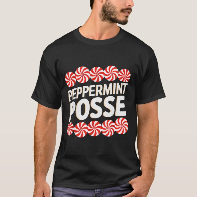 Camiseta Peppermint Sse Festive Christmas Candy Theme Famil (Frente)