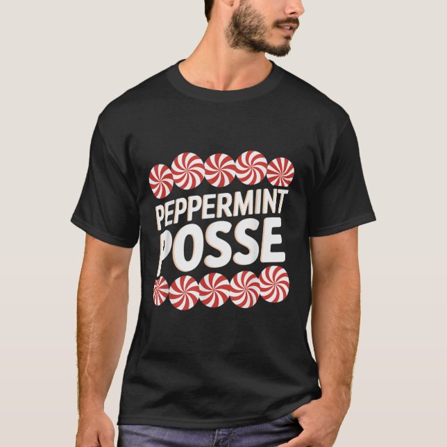 Camiseta Peppermint Sse Festive Christmas Candy Theme Famil (Frente)