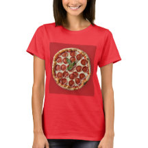 Pepperoni Pizza Red T=Camisa