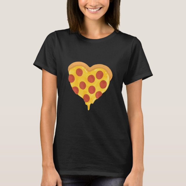 Camiseta Pepperoni Pizza Snacks de Coração Lixo Comida Lega (Frente)