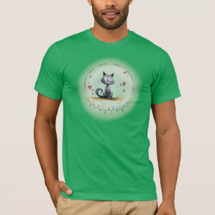 Camiseta peptídeo DANIEL, desenho de gato com texto persona