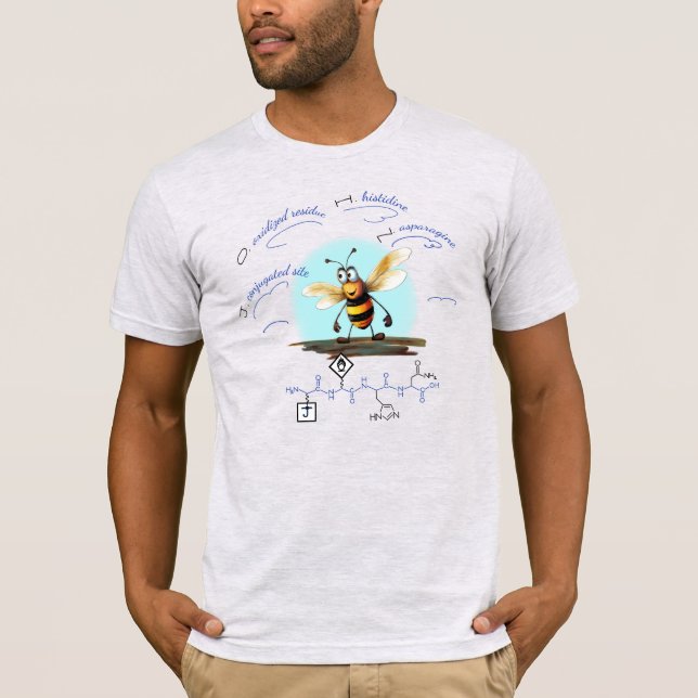 Camiseta péptido JOHN, Bee-5 com texto personalizado, luz (Frente)