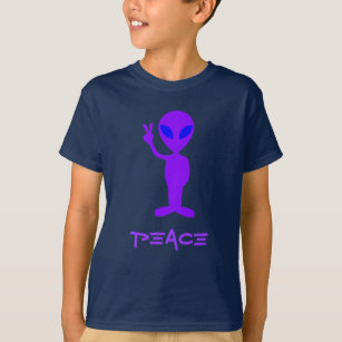 Camiseta Pequena Alienígena Roxa