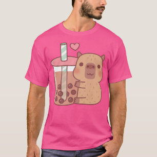 Camiseta Pequena Capybara Abraça Chá