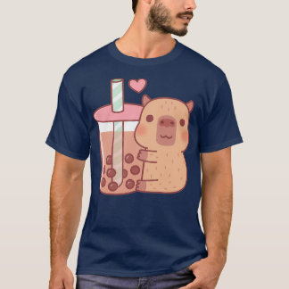 Camiseta Pequena Capybara Abraça Chá