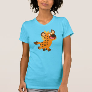 Camiseta Pequena Caricatura Linda Hiena Mulher Camisa-T