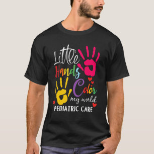 Camiseta Pequena Cor Da Mão Meu Mundo Pediatra Pediátrico