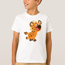 Camiseta Pequena e Bonita Caricatura Hyena Criança Camisa-T