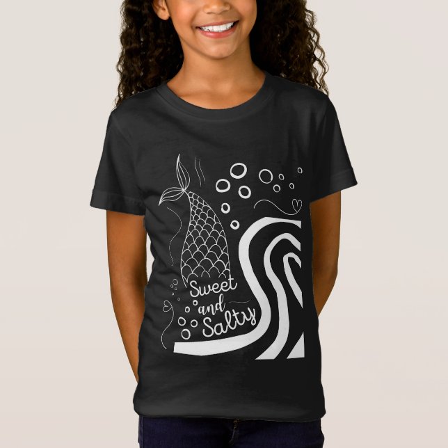 Camiseta Pequena e doce citação de Sereia (Frente)