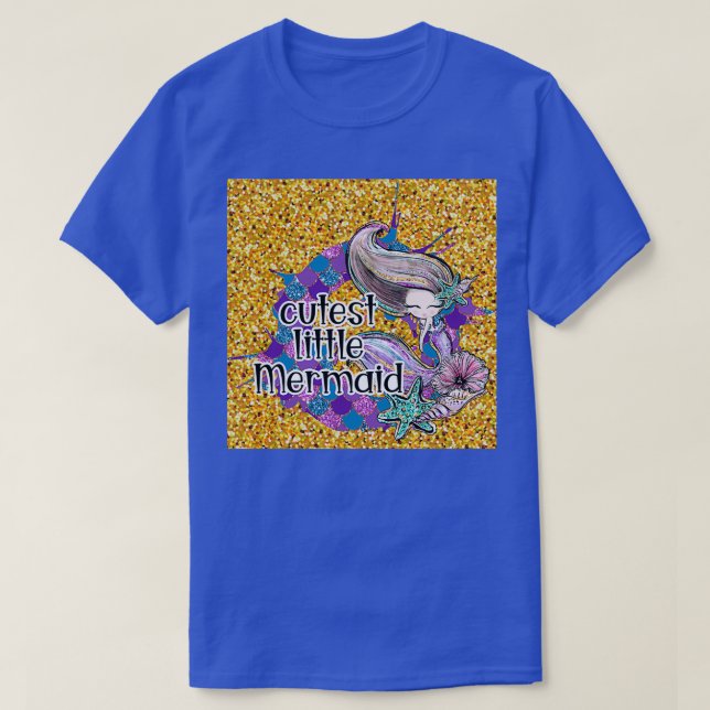 Camiseta Pequena e fofa de sereia I (Frente do Design)