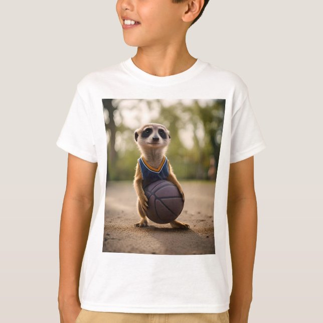 Camiseta Pequena Estrela-de-Obra: Bebê Meerkat Segurando Ba (Frente)