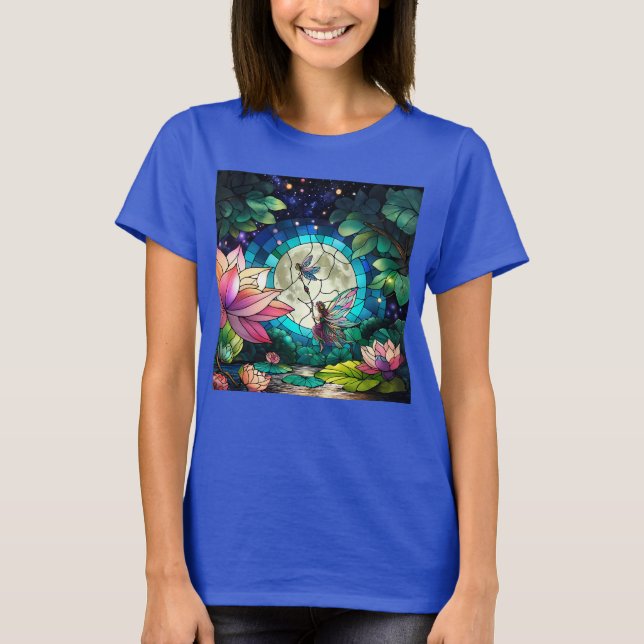 Camiseta Pequena Fada de Vidro Pintado Com Libélula (Frente)