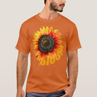 Camiseta pequena floração de girassol
