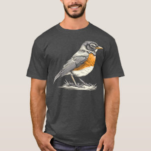 Camiseta Pequena ilustração da natureza do pássaro-latino a